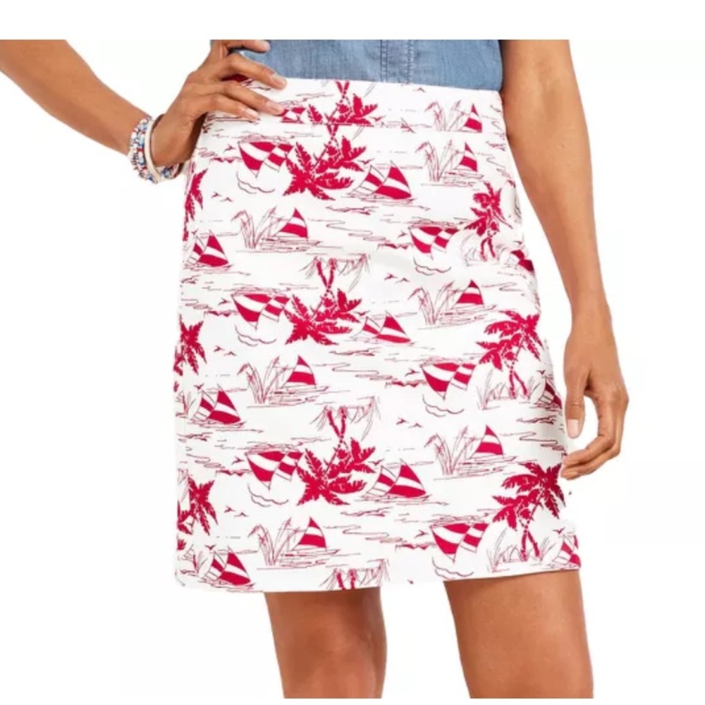 Talbots Red and White Nautical Women's Skirt